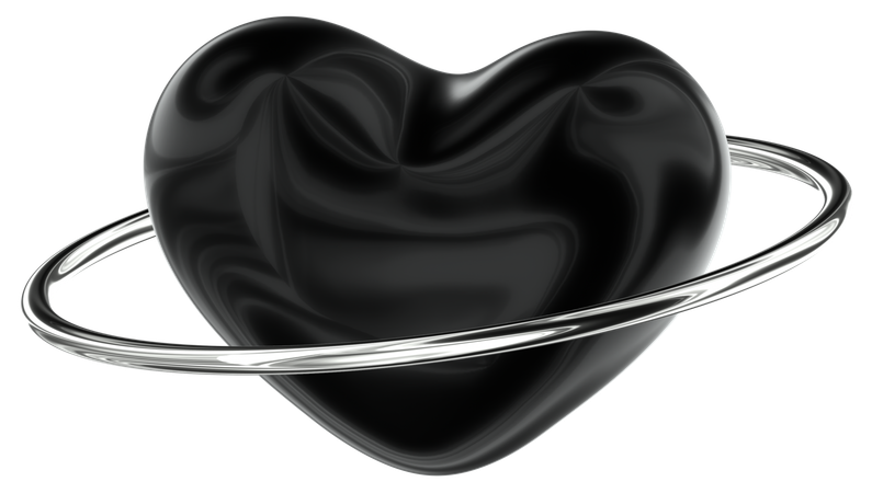 Heart With Ring Abstract Shape  3D Icon