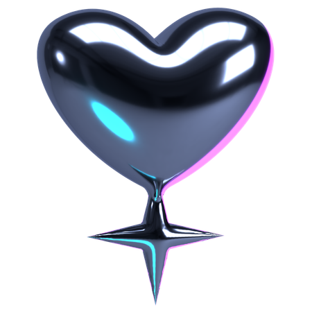 Heart with Sharp Flare  3D Icon