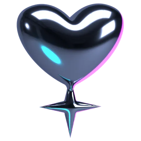 Heart with Sharp Flare  3D Icon