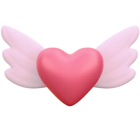 Heart With Wing  3D Icon