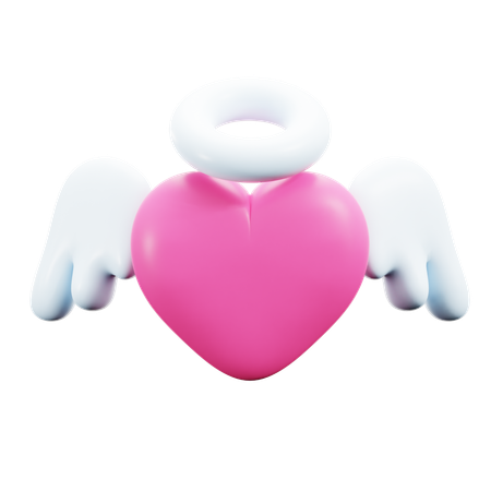 Heart With Wings  3D Icon