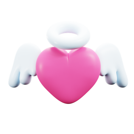 Heart With Wings  3D Icon