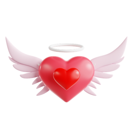 Heart with Wings  3D Icon
