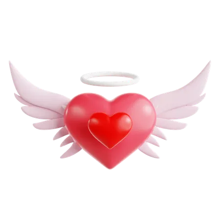 Heart with Wings  3D Icon