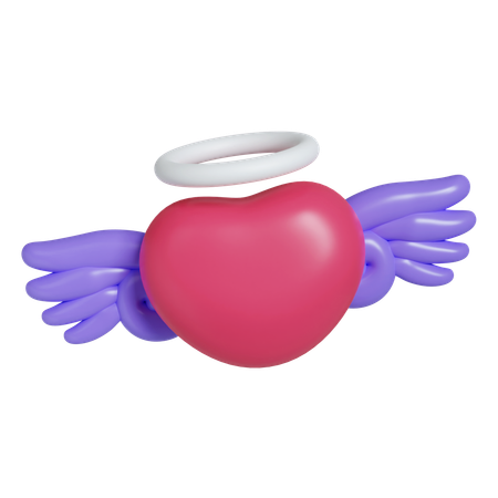 Heart With Wings  3D Icon