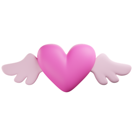 Heart With Wings  3D Icon