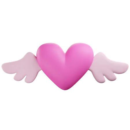 Heart With Wings  3D Icon