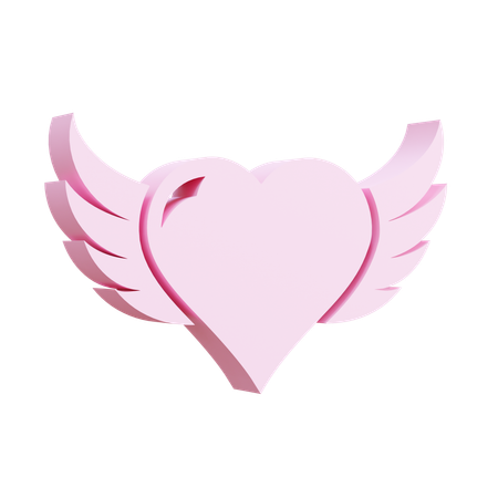 Heart With Wings  3D Icon