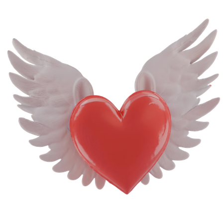 Heart With Wings  3D Icon