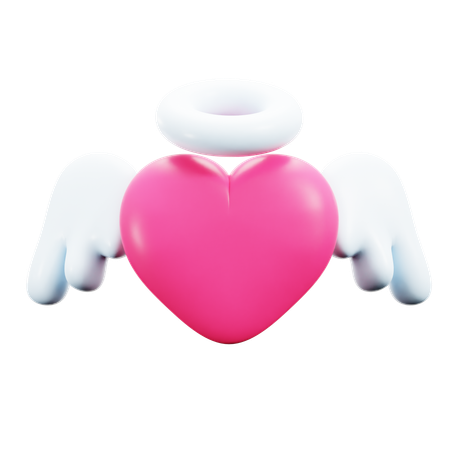 Heart With Wings  3D Icon