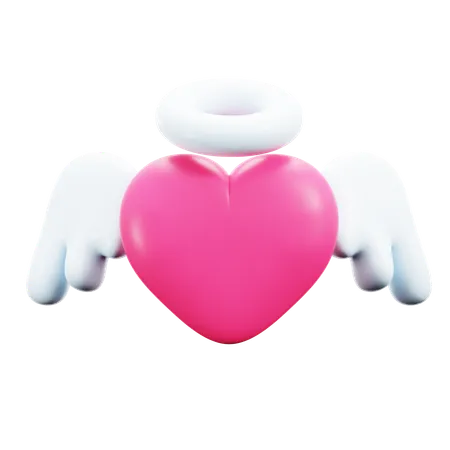 Heart With Wings  3D Icon