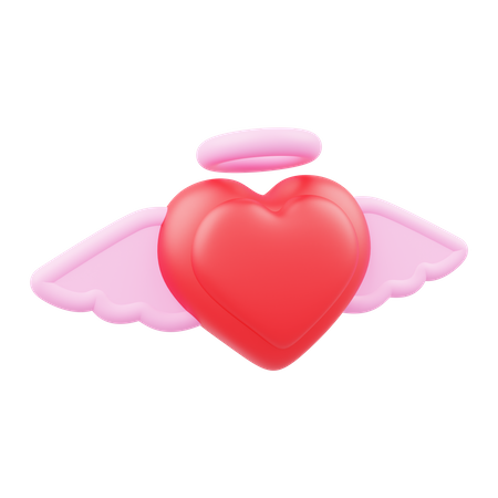 Heart With Wings  3D Icon