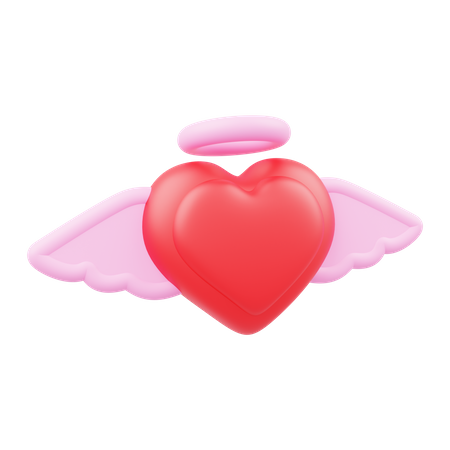 Heart With Wings  3D Illustration