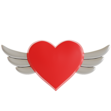 Heart With Wings Loyalty  3D Icon