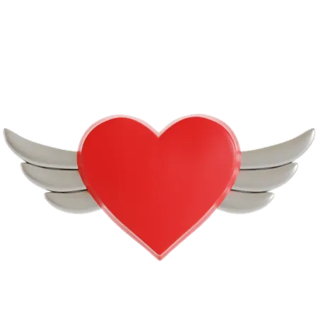 Heart With Wings Loyalty  3D Icon