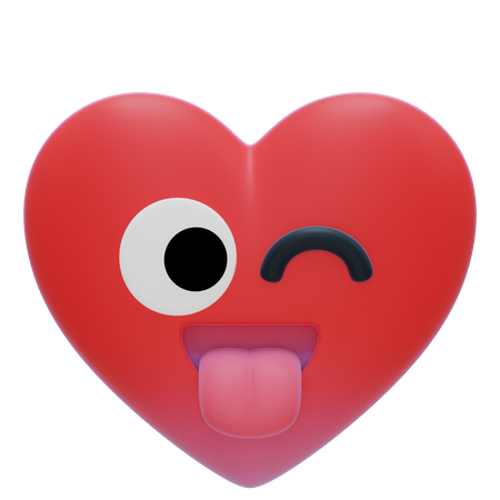 Heart zany face  3D Icon