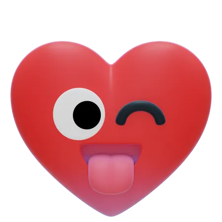 Heart zany face  3D Icon