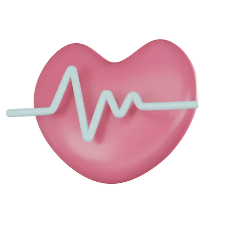 Heartbeat Icon To Represent Pulse Beat Monitoring Cardiac Assistance And Healthy Heart Care In Your Digital Projects 3 D Render Illustration 3D Icon