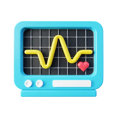 3 D Heartbeat Monitor 3D Icon