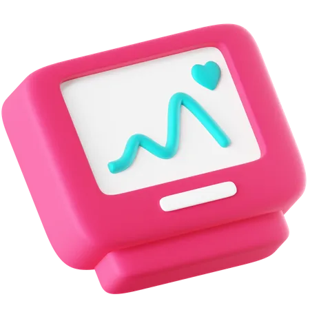 Heartbeat Monitor  3D Icon