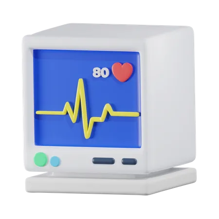 Heartbeat Monitor 3D Icon