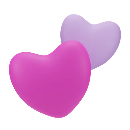 Double Hearts 3 D Love 3D Icon