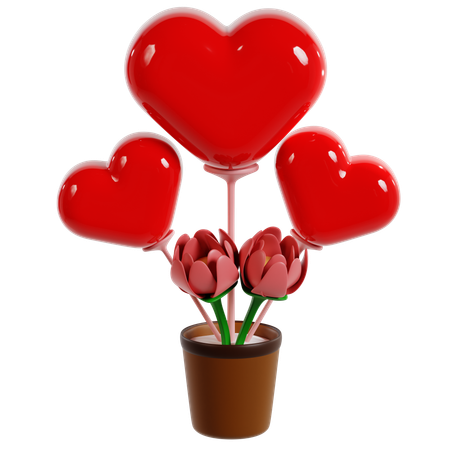 Hearts And Blooms  3D Icon