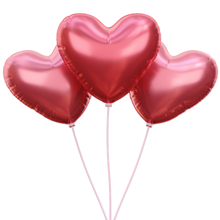 Hearts Balloon  3D Icon