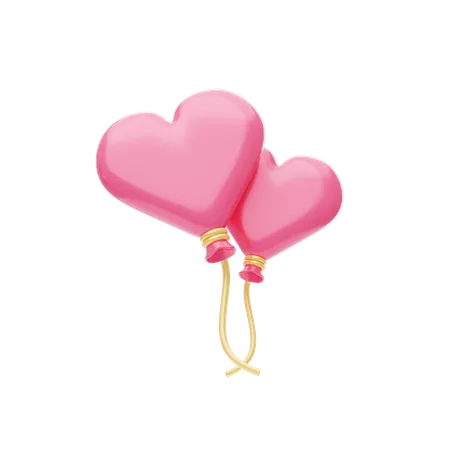 Hearts Balloons  3D Icon