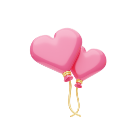 Hearts Balloons  3D Icon