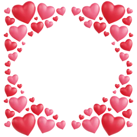 Hearts Frame Ornament  3D Icon