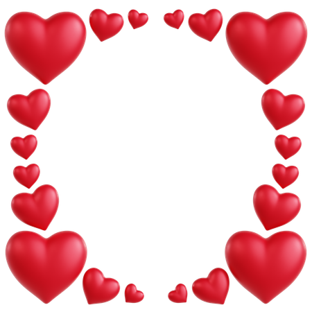 Hearts Frame Ornament  3D Icon