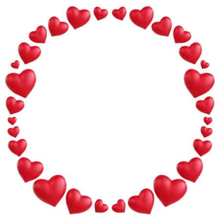 Hearts Frame Ornament  3D Icon