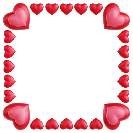 Hearts Frame Ornament  3D Icon