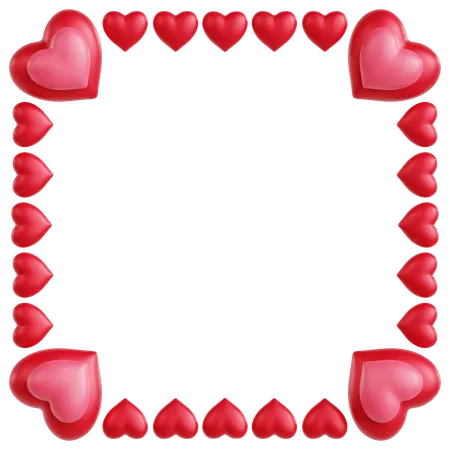 Hearts Frame Ornament  3D Icon