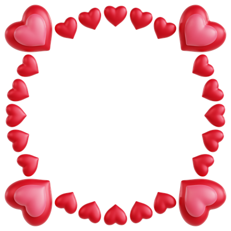 Hearts Frame Ornament  3D Icon