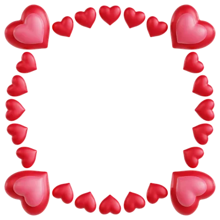 Hearts Frame Ornament  3D Icon