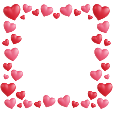 Hearts Frame Ornament  3D Icon