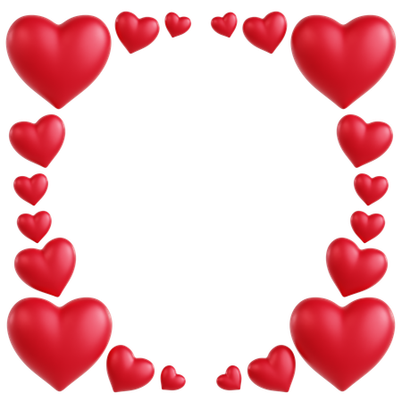 Hearts Frame Ornament  3D Icon