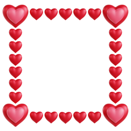 Hearts Frame Ornament  3D Icon