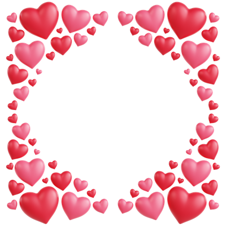 Hearts Frame Ornament  3D Icon