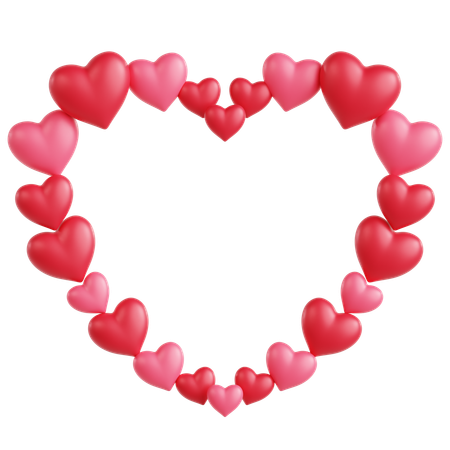 Hearts Frame Ornament  3D Icon