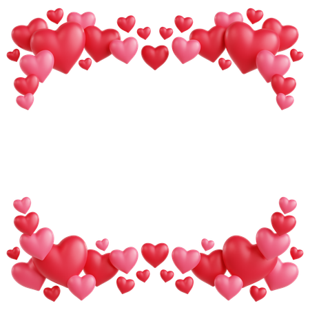Hearts Frame Ornament  3D Icon