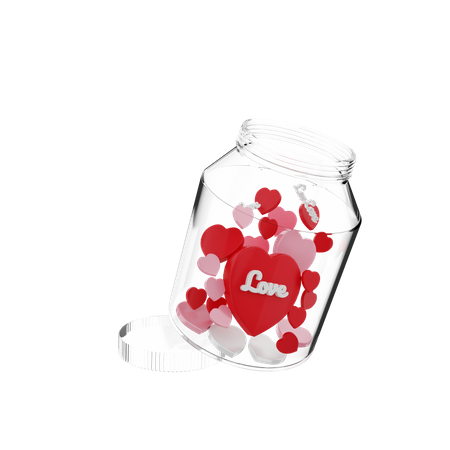 Hearts Jar  3D Icon