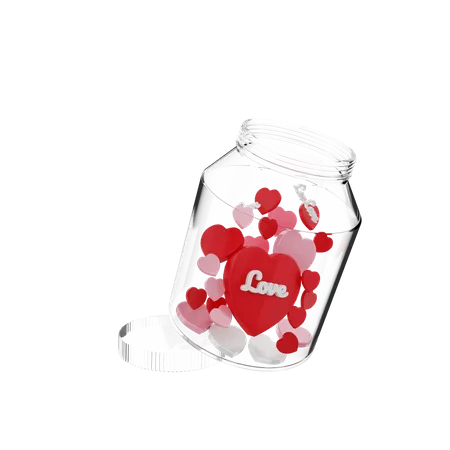 Hearts Jar  3D Icon