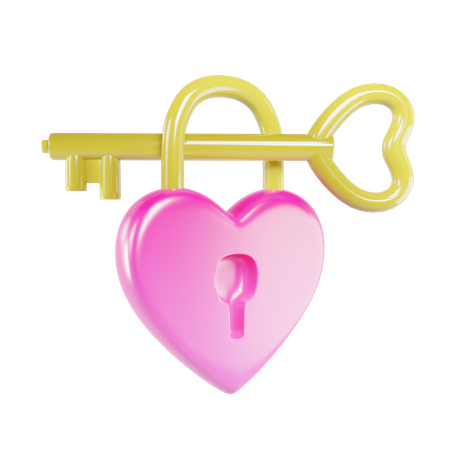 Hearts Locked  3D Icon