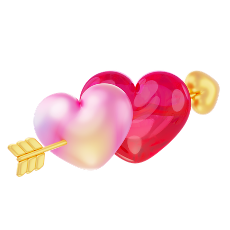 Hearts with arrow  3D Icon