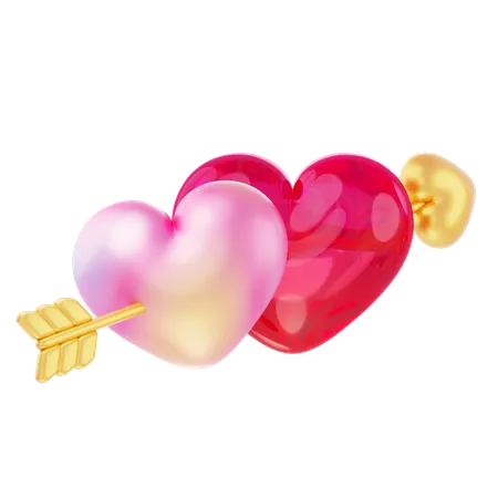 Hearts with arrow  3D Icon