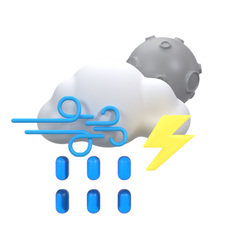 Heavy Drizzling At The Night  3D Icon