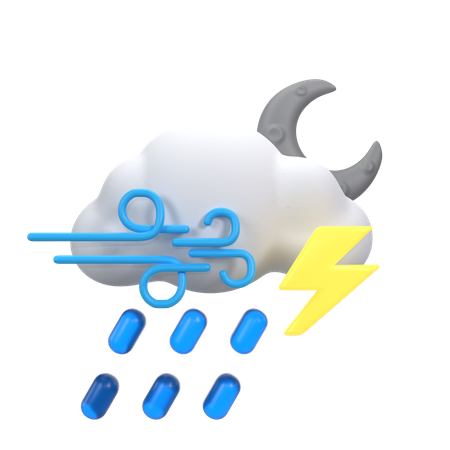 Heavy Drizzling At The Night  3D Icon